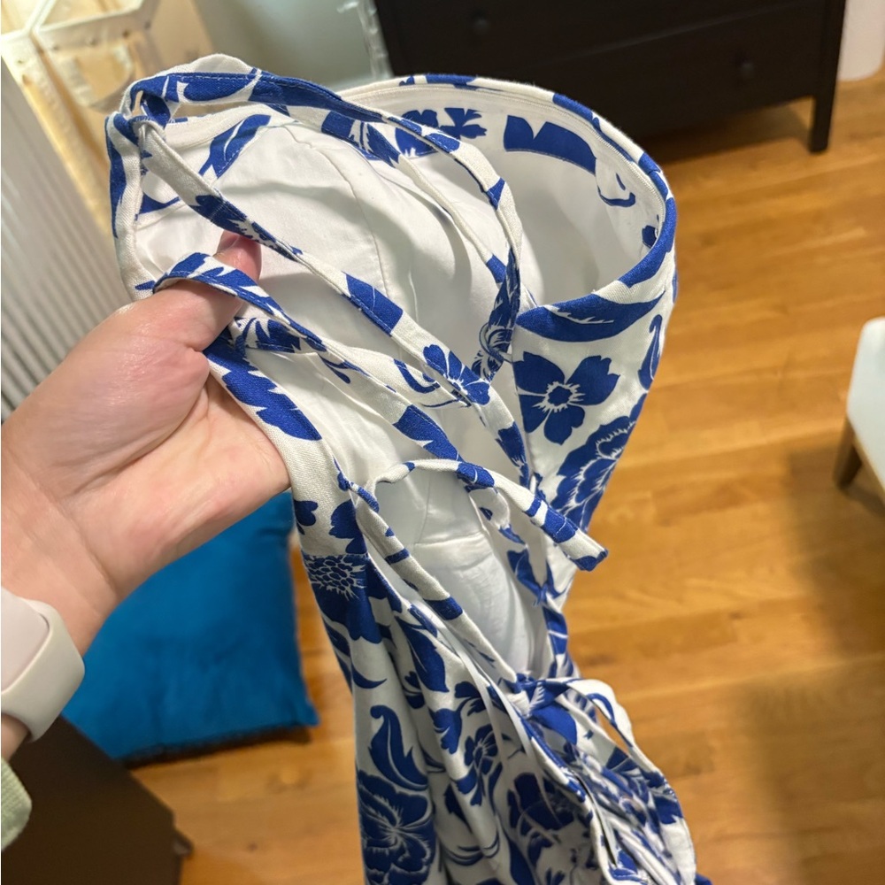 Milly Blue Flowers Of Spain Linen Dress - Picture 5 of 7